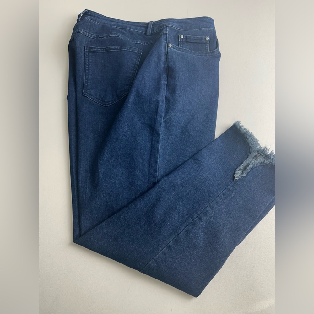 Ruby Road women’s size 16 W raw hem ankle denim jeans